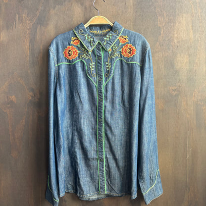 Double D Ranch Embroidered Denim Shirt