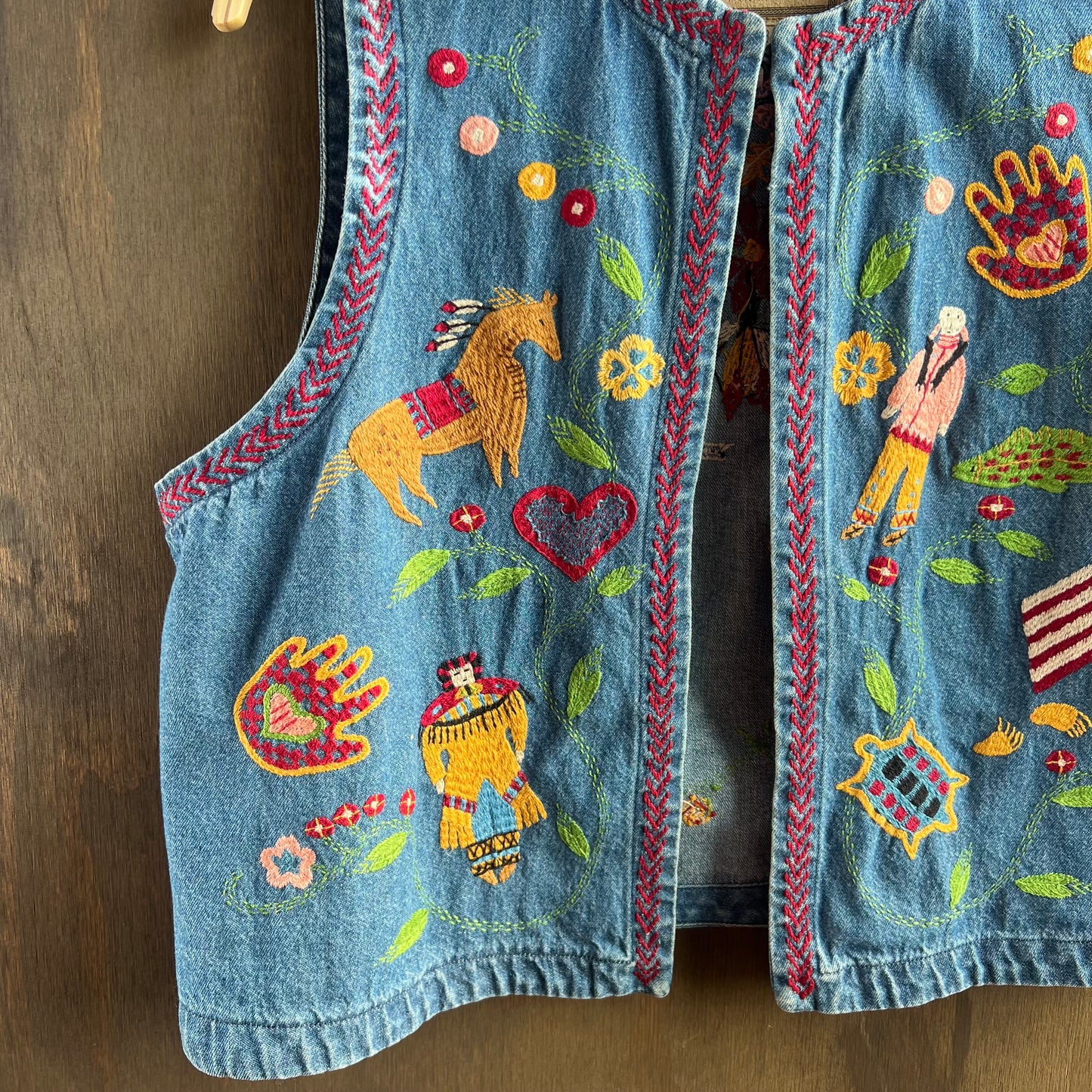 Double D Ranch Wear Denim Vest with South Western Designs