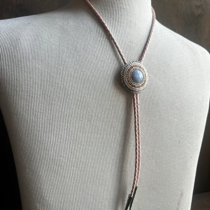 Pink Beaded Bolo Tie