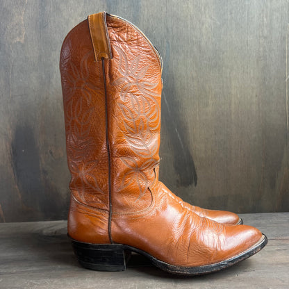 Justin Tan Leather Cowboy Boots