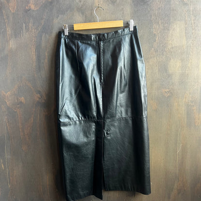 S&U Fashions Black Leather Skirt