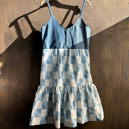 Handmade Reversible Blue Quilt Dress