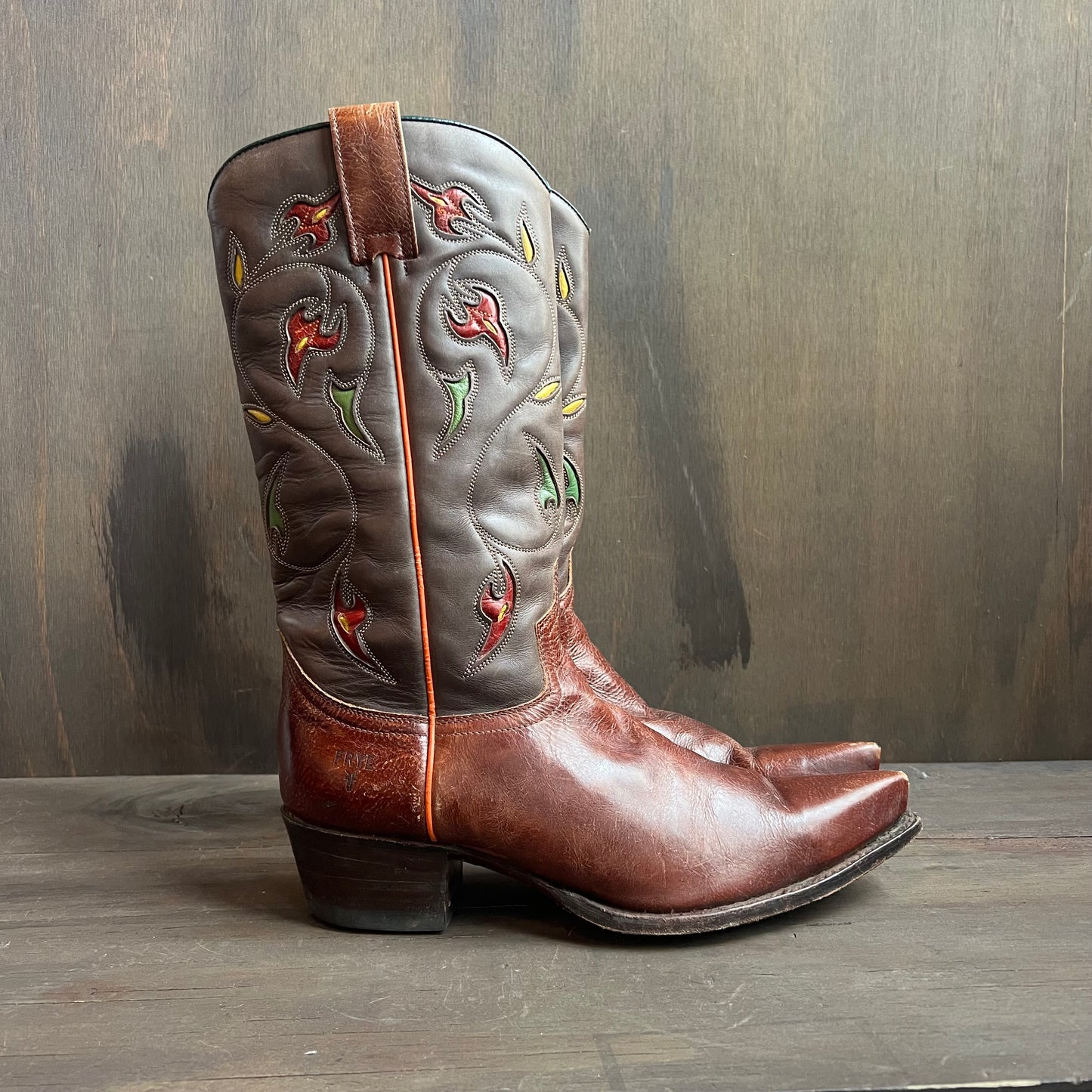 Italian Floral Frye Cowboy Boots