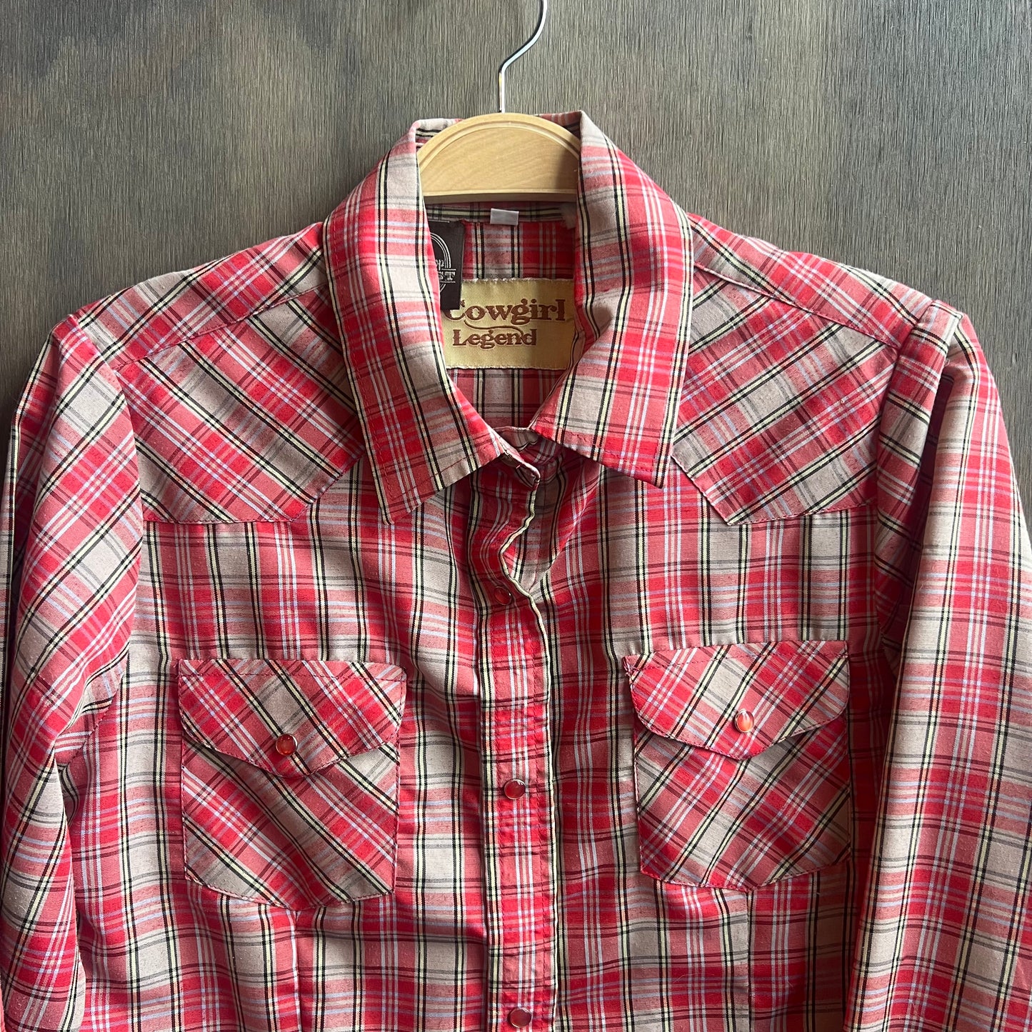 Cowgirl Legend Red Plaid Pearl Snap Button Up