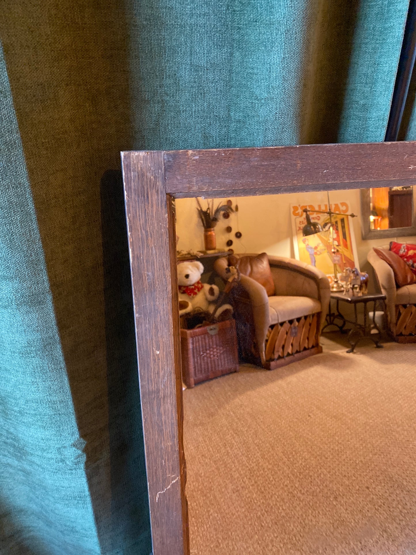 Vintage wood framed mirror