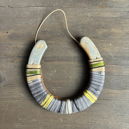 Dark Grey Thread Wrapped Hanging Horseshoe