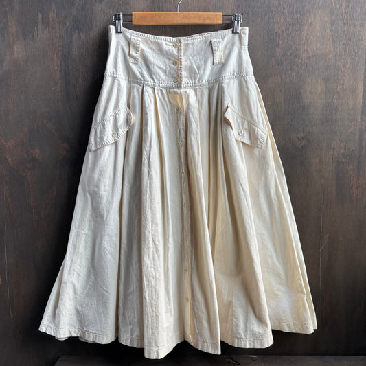 Cream Button Up Skirt