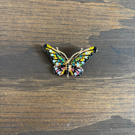 Colorful Rhinestone Butterfly Brooch
