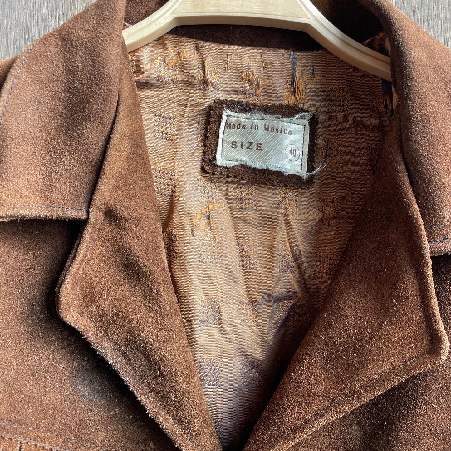 Vintage brown suede fringe jacket