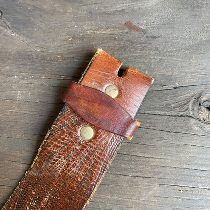 Tooled leather belt with eagles