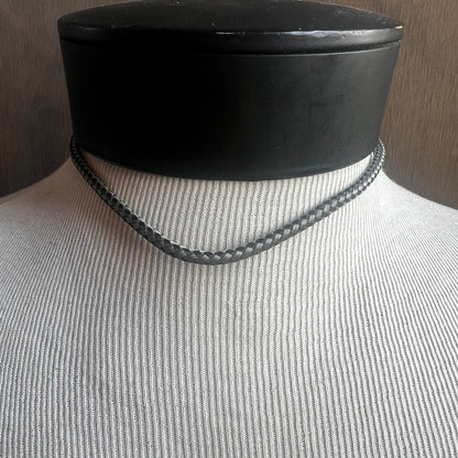 Faux Turquoise Bolo Tie on Black and White Cord