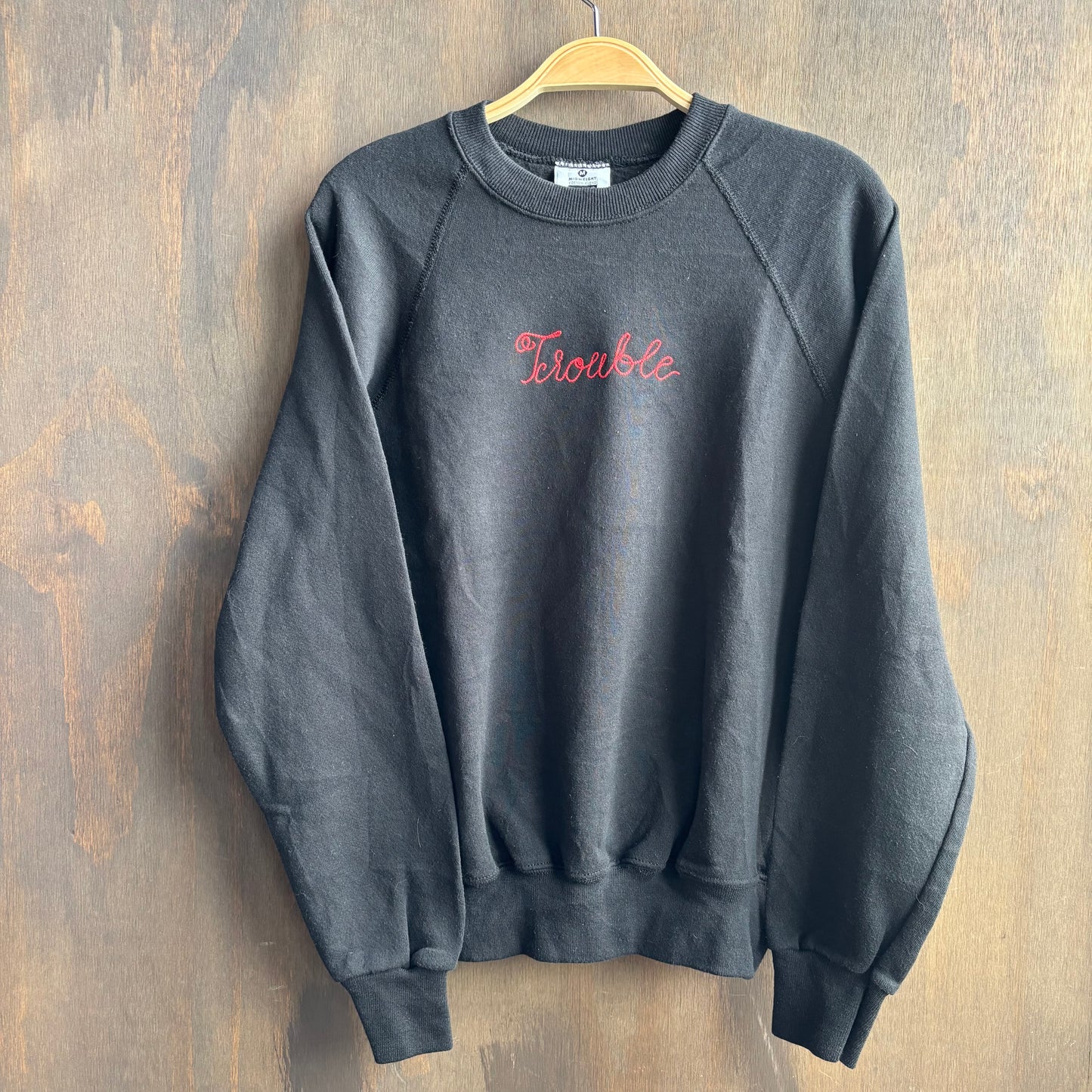 Custom Black "Trouble" Sweatshirt