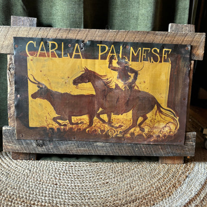 Carla Palmese Rustic Wood Cattle Driver Sign