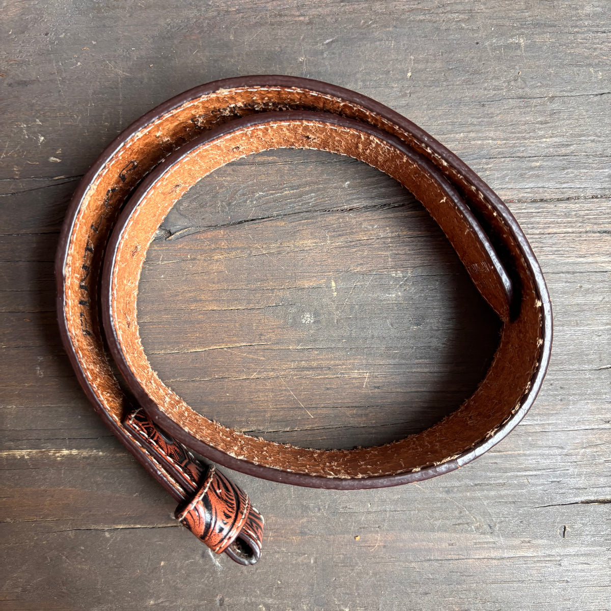 Kids Vintage Tooled Leather Belt