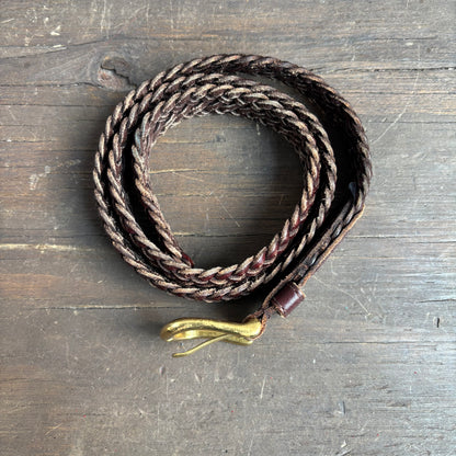 Braided Brown Leather Belt