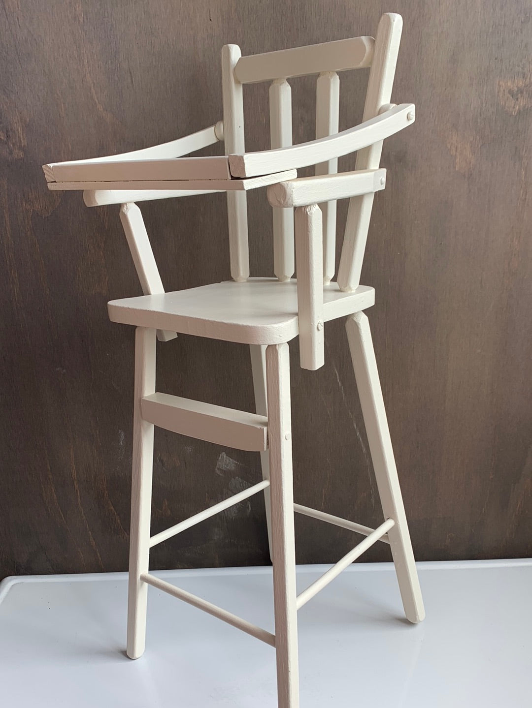 Vintage white wooden high chair
