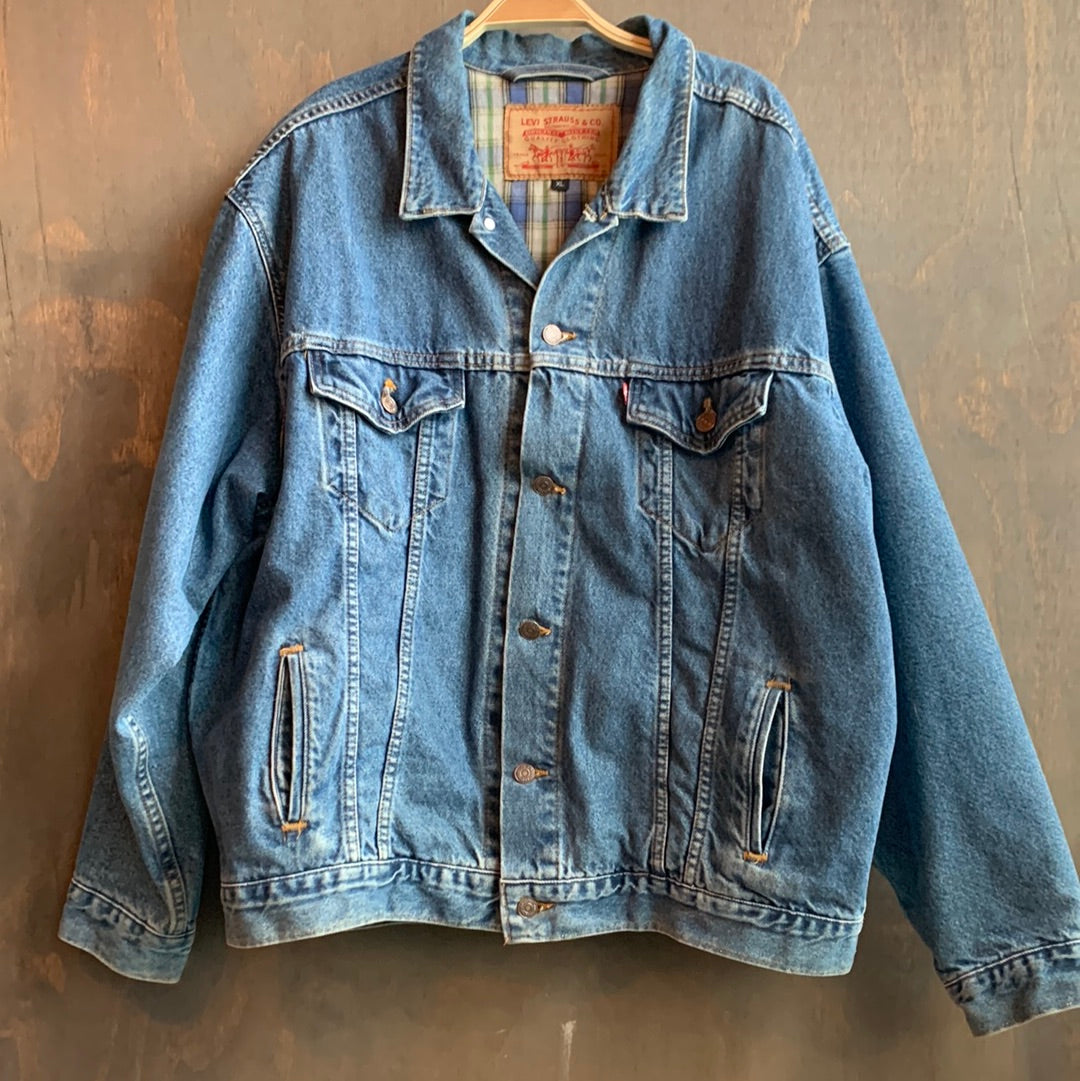 Denim jacket plaid on sale lining