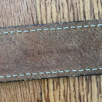 Hand Engraved Silver Elk Belt Buckle & Tooled Leather Belt