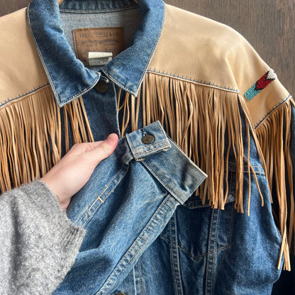 Vintage Levi’s Denim and Leather Fringe Jacket