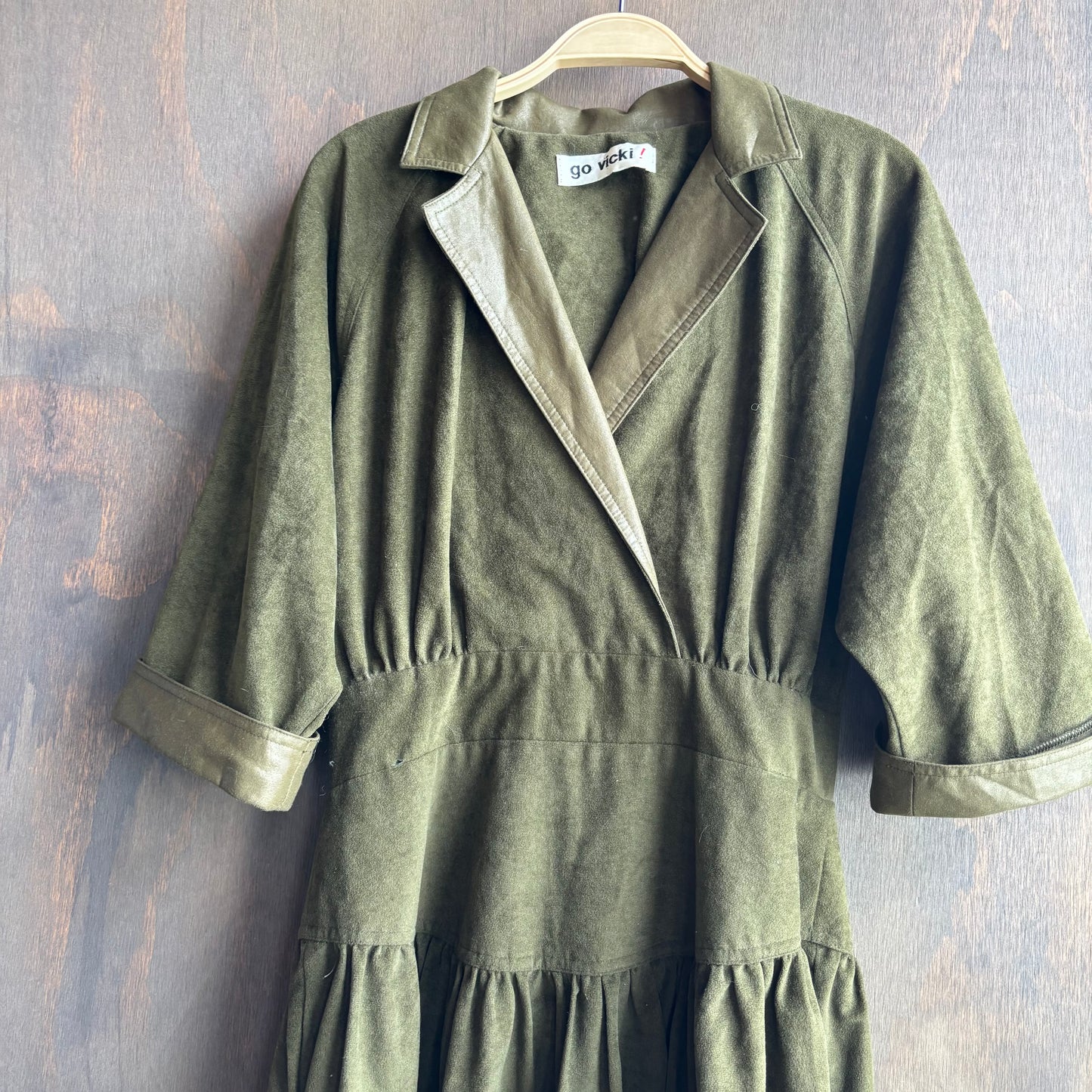 Vintage Green Microsuede Dress