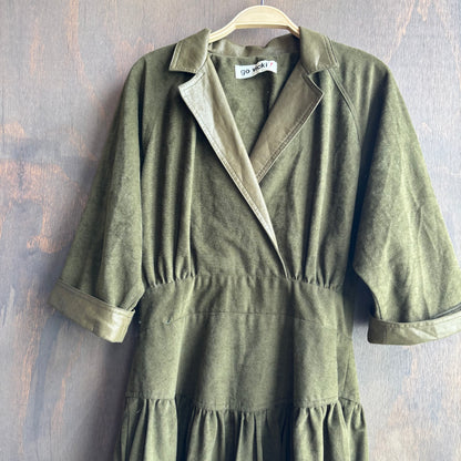 Vintage Green Microsuede Dress