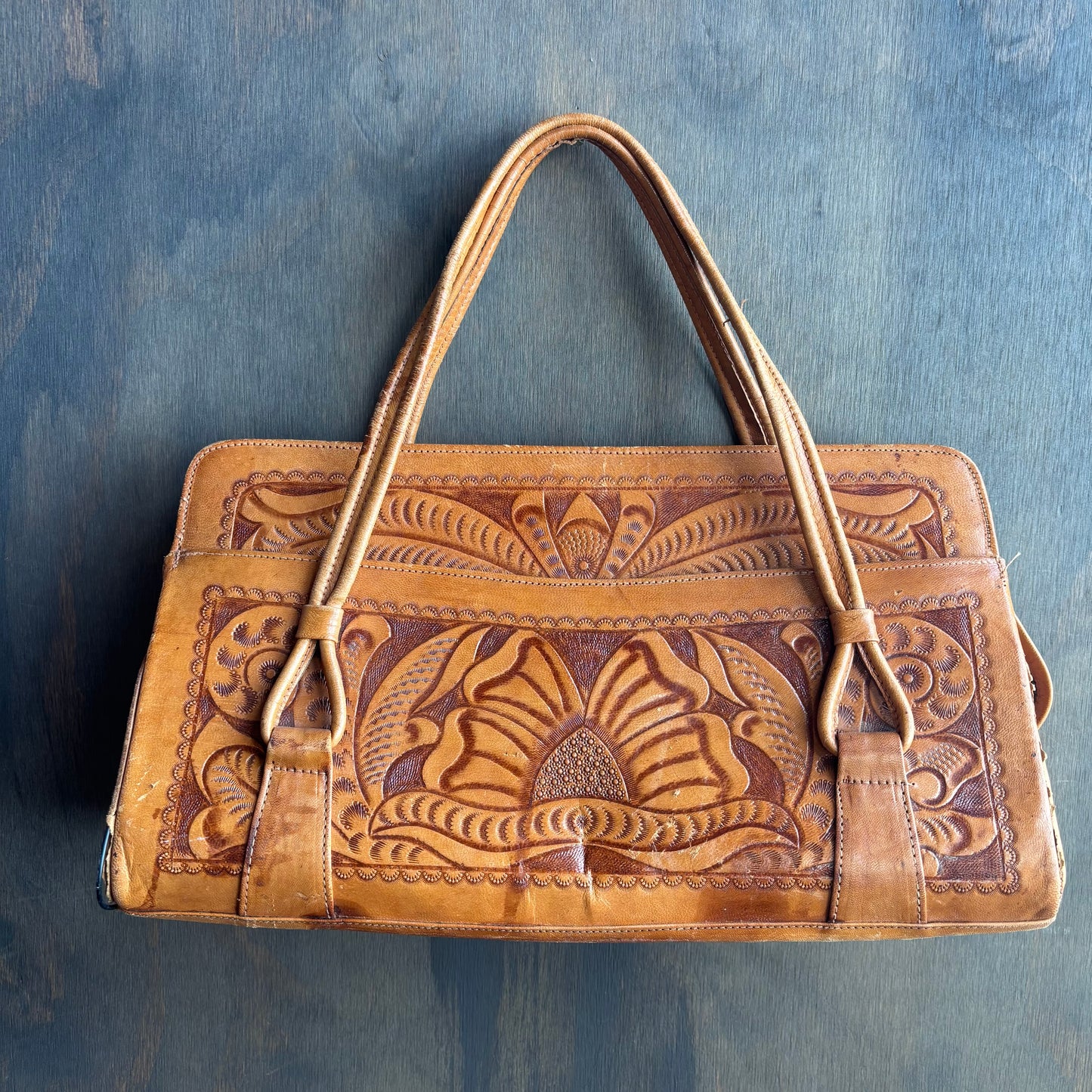 Vintage Tooled Leather Doctor Bag