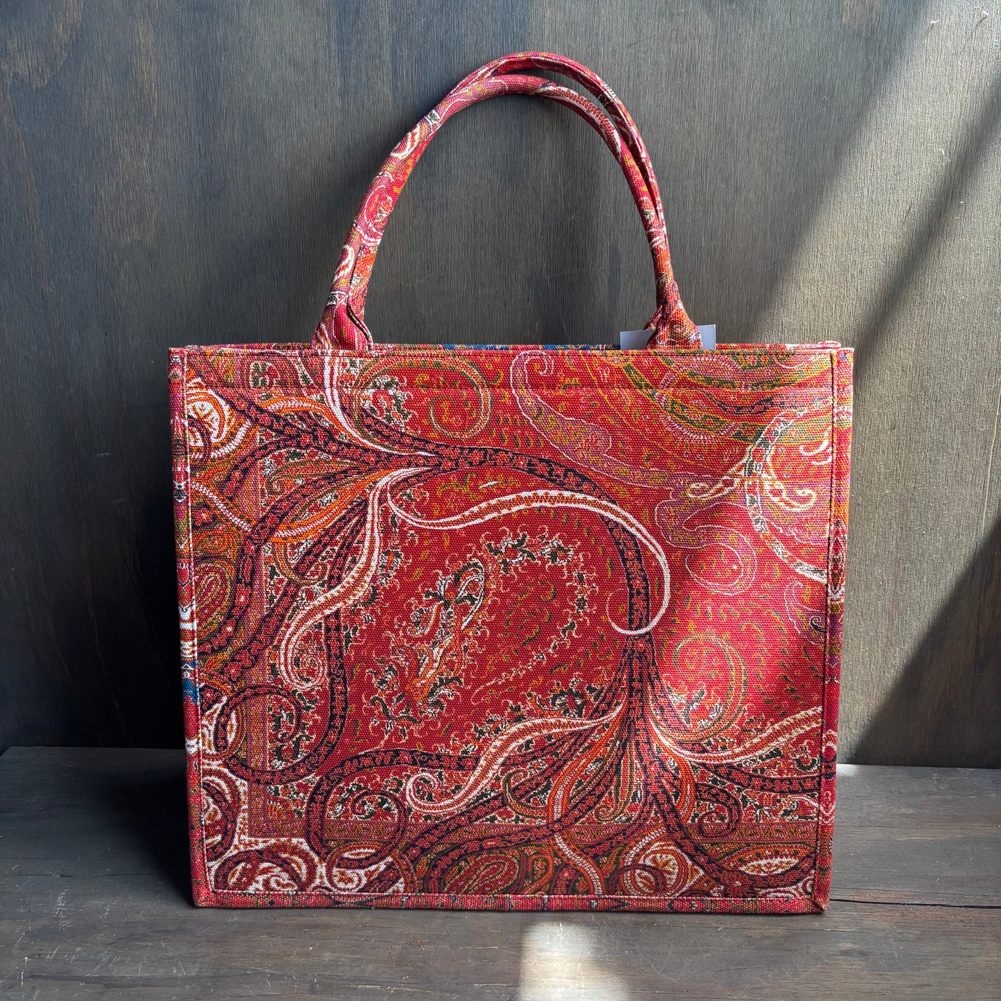 Red Paisley MET Tote Bag