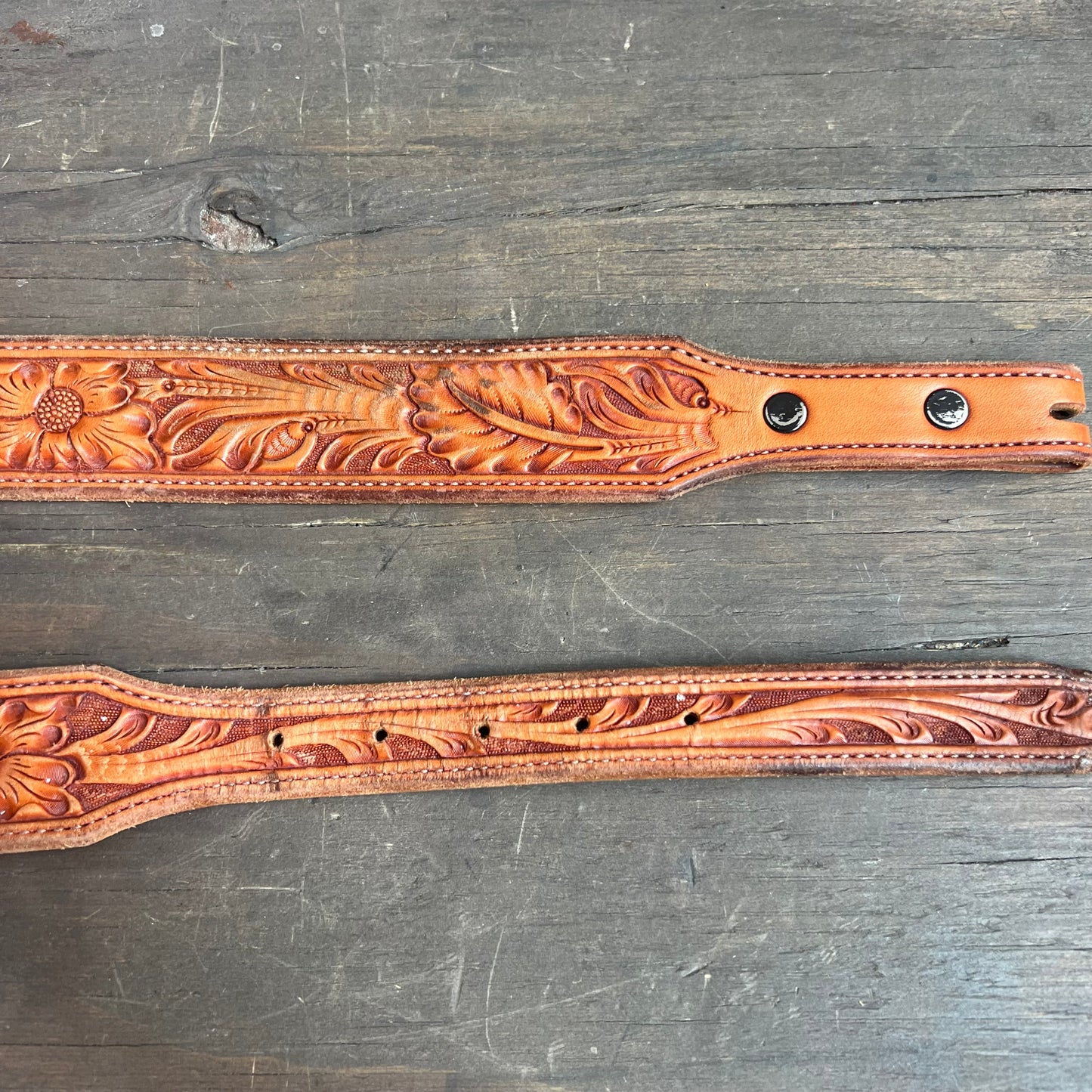 Western Tooled Leather Belt