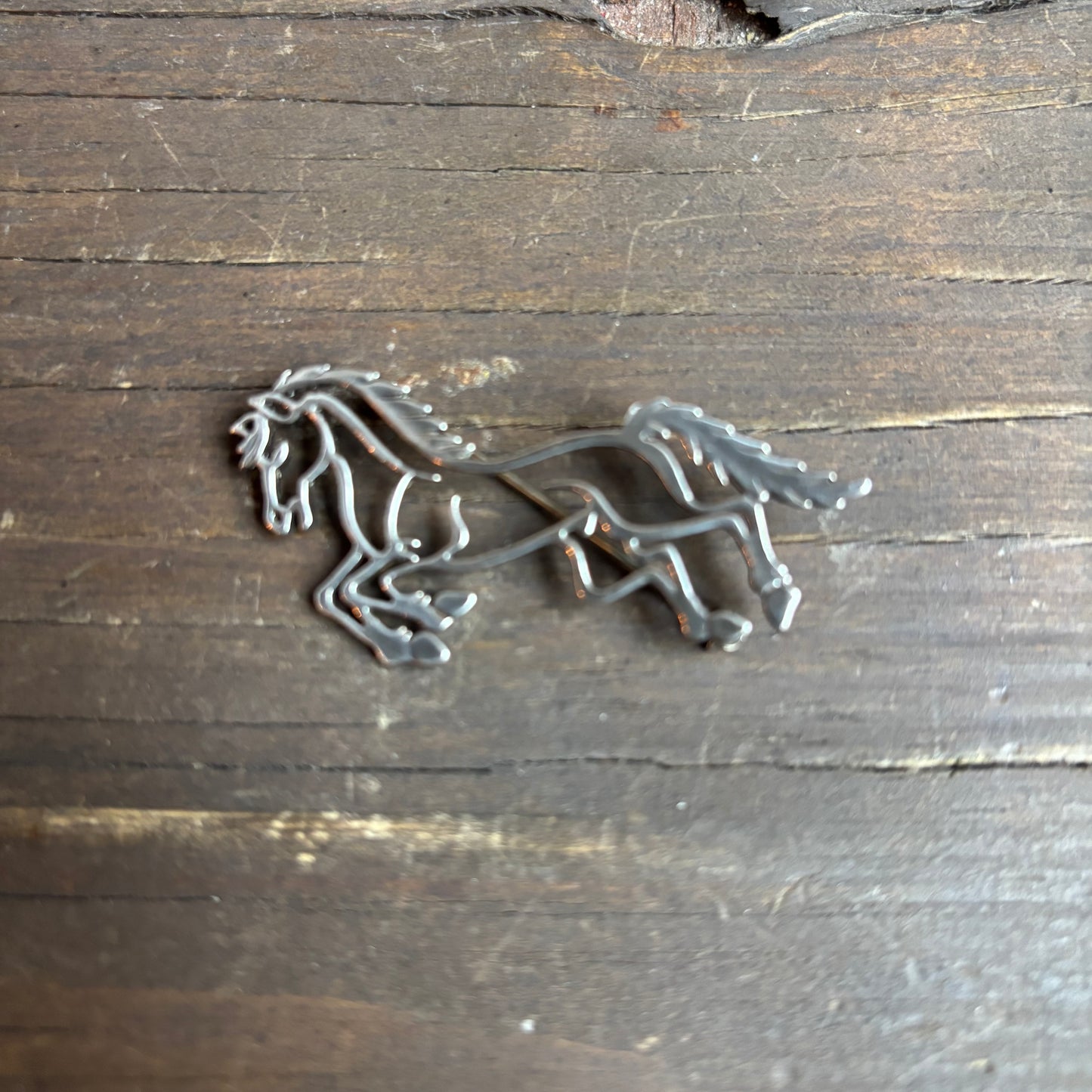 Silver Horse Outline Pin