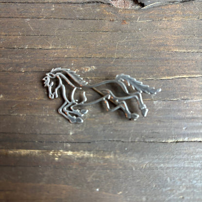 Silver Horse Outline Pin