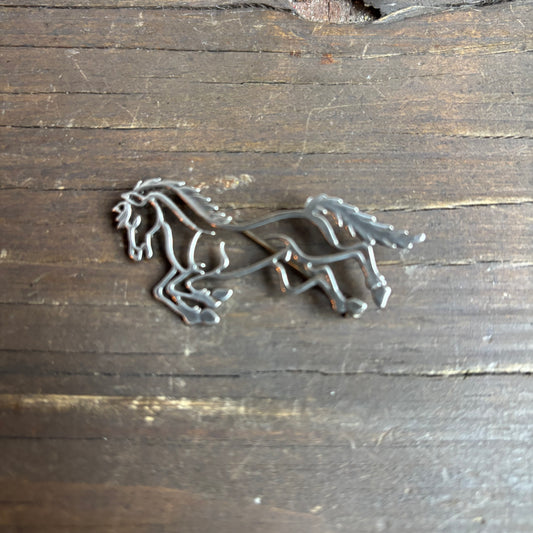 Silver Horse Outline Pin