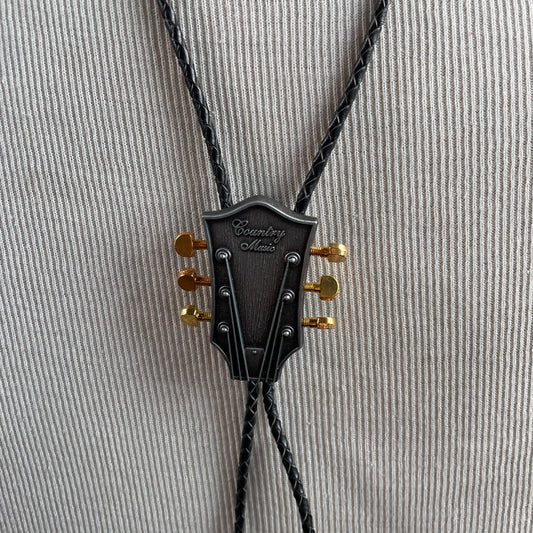 Vintage guitar head bolo tie