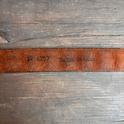 Vintage Textured Brown Leather Belt
