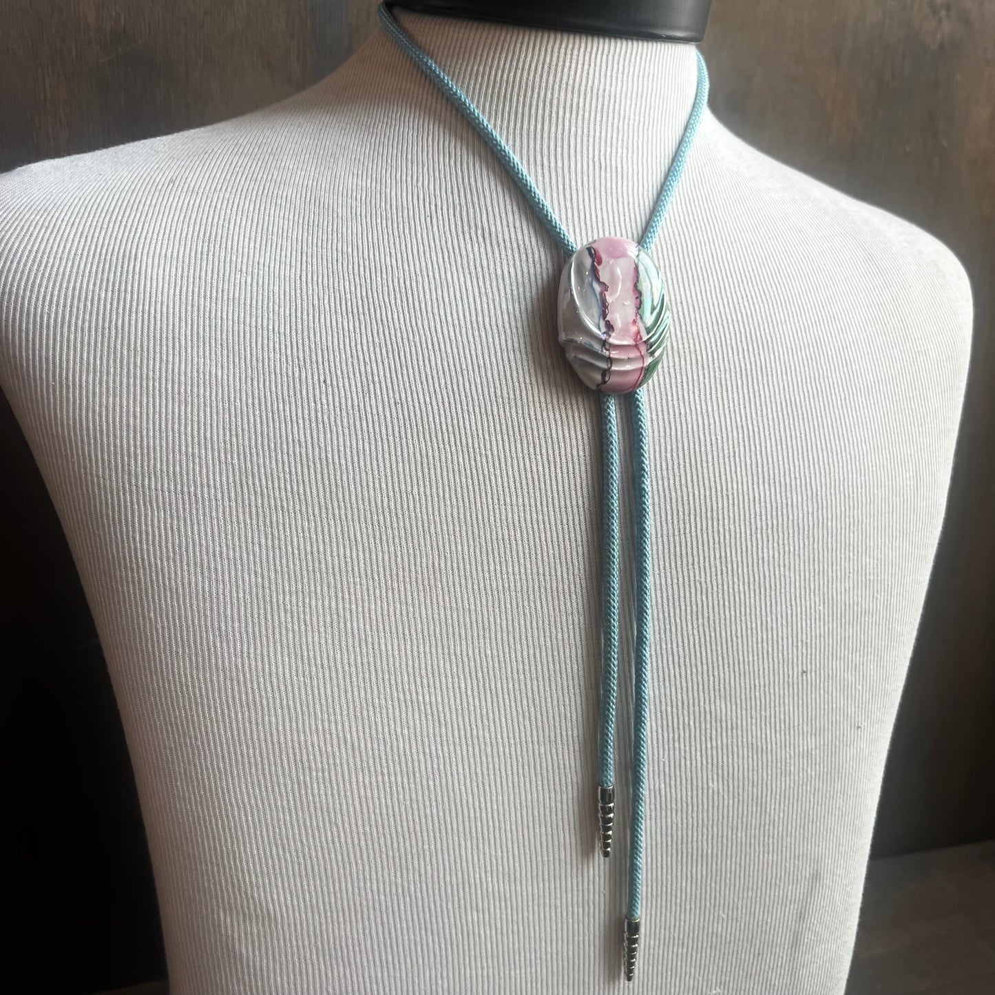 Painted Ceramic Bolo Tie