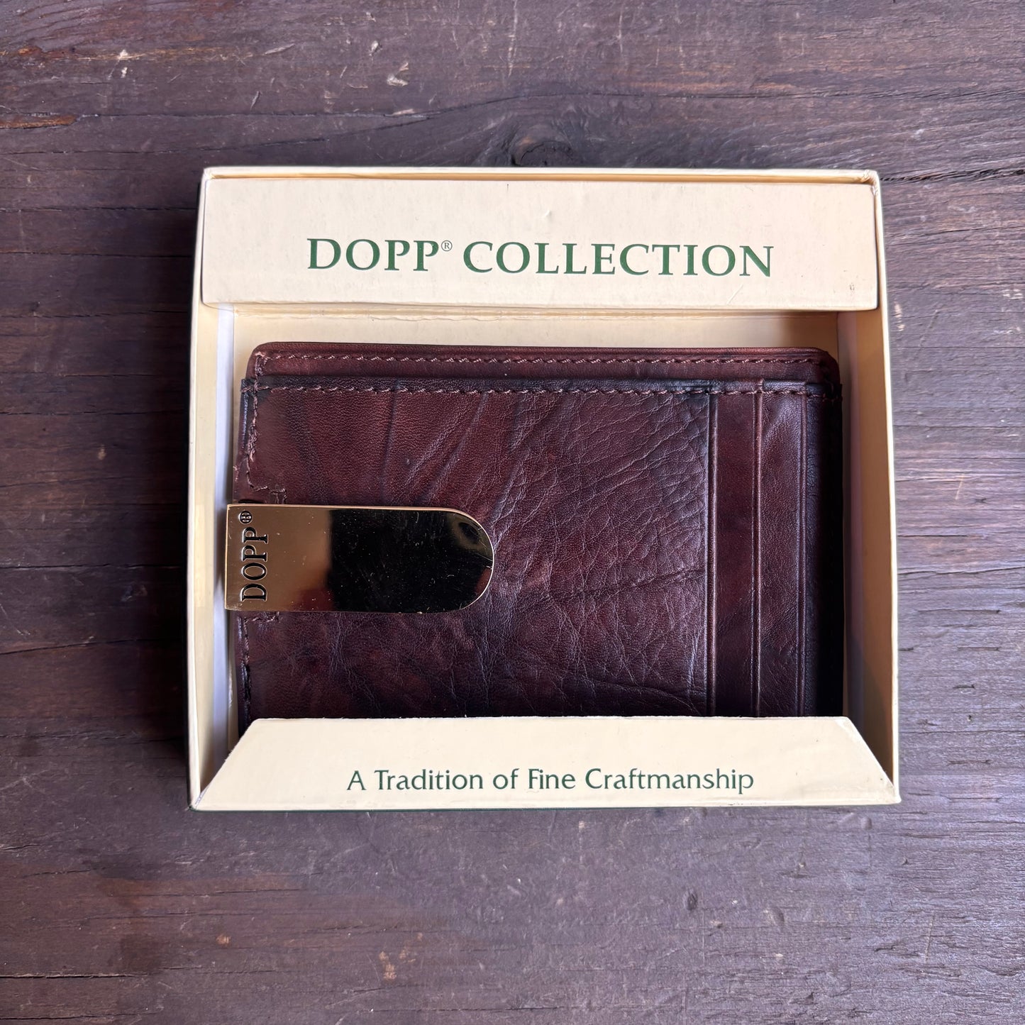 Vintage Dopp Collection Brown Leather Wallet