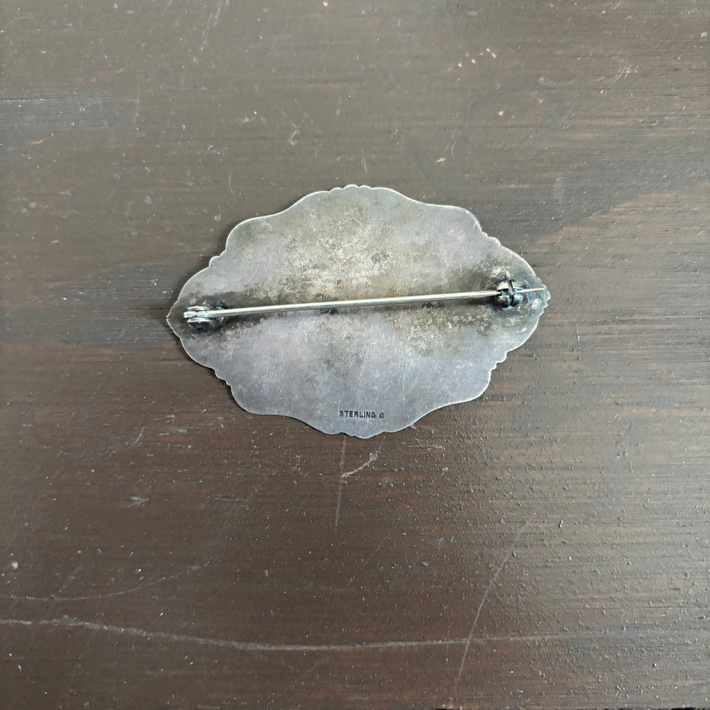 Vintage Sterling Silver Monogram Brooch