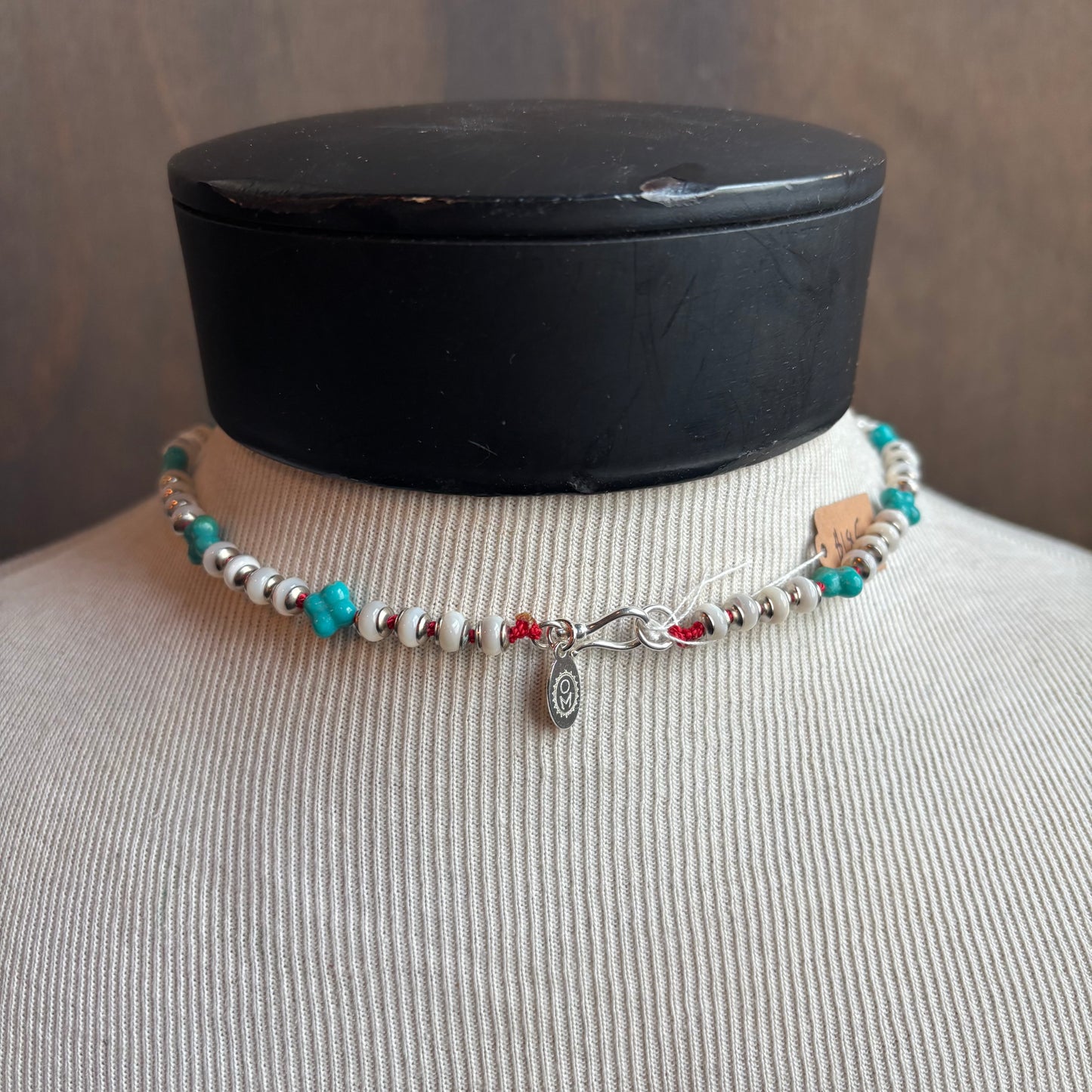 Ostrich Moon Turquoise and Mother of Pearl Necklace