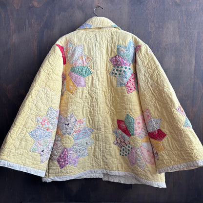Vintage Yellow Starburst Quilt Jacket