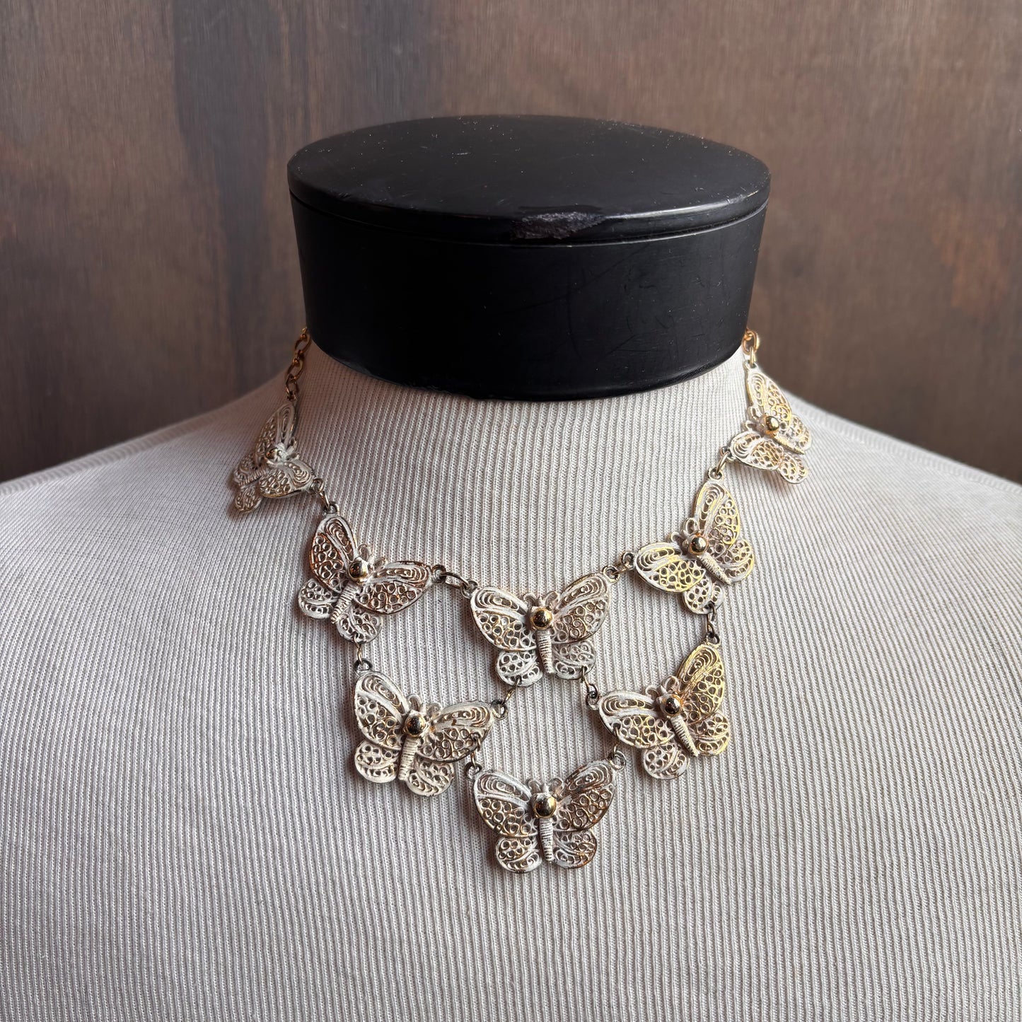 Vintage Butterfly Choker Necklace