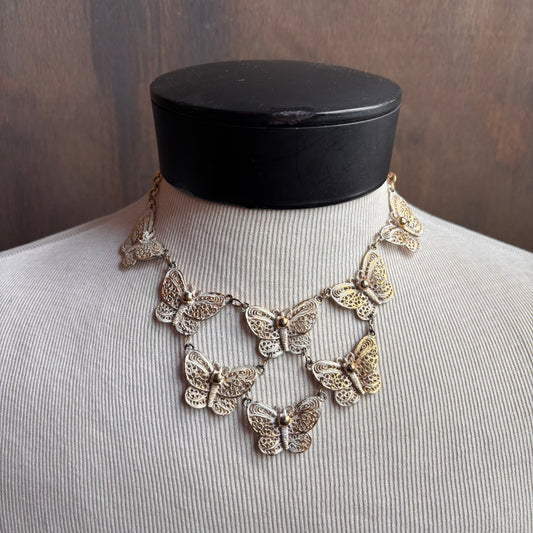 Vintage Butterfly Choker Necklace