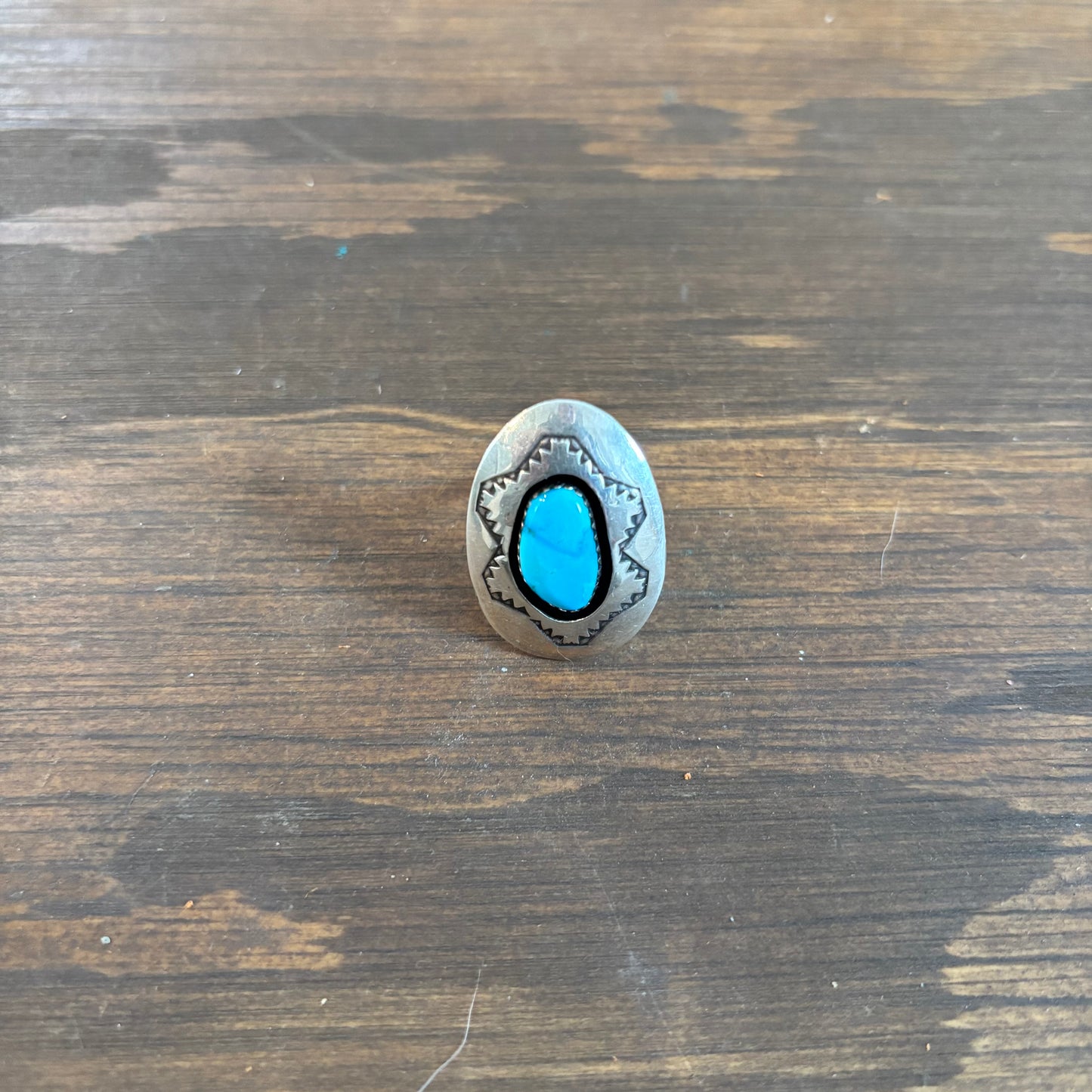 Sterling Shadowbox with Blue Stone Ring