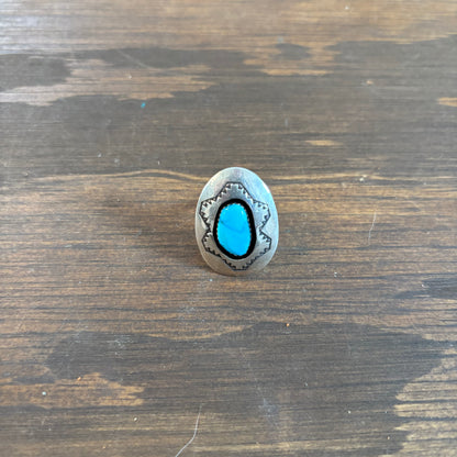 Sterling Shadowbox with Blue Stone Ring