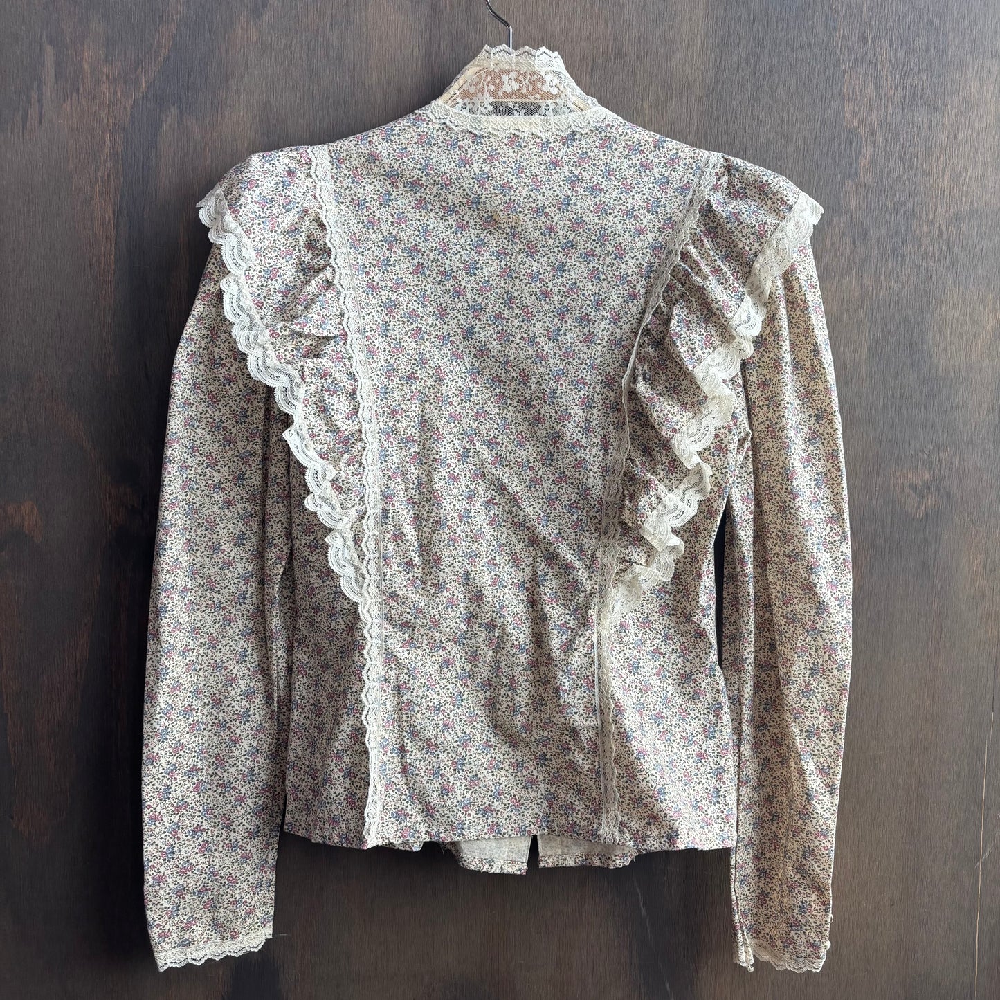 Vintage Lace Trimmed Button Up