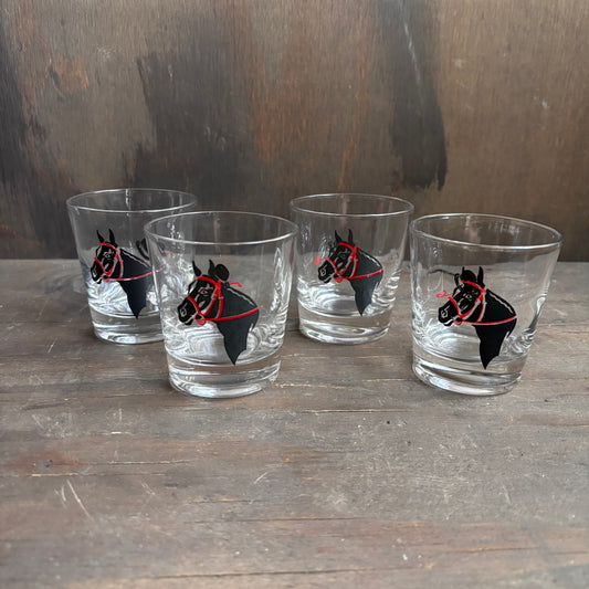Vintage Kentucky Derby Highball Glasses (set of 4)