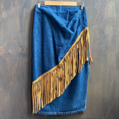 Frontier Denim Fringed Set