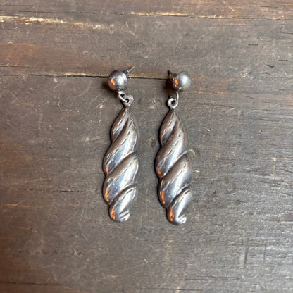 Vintage Sterling Silver Twist Earrings