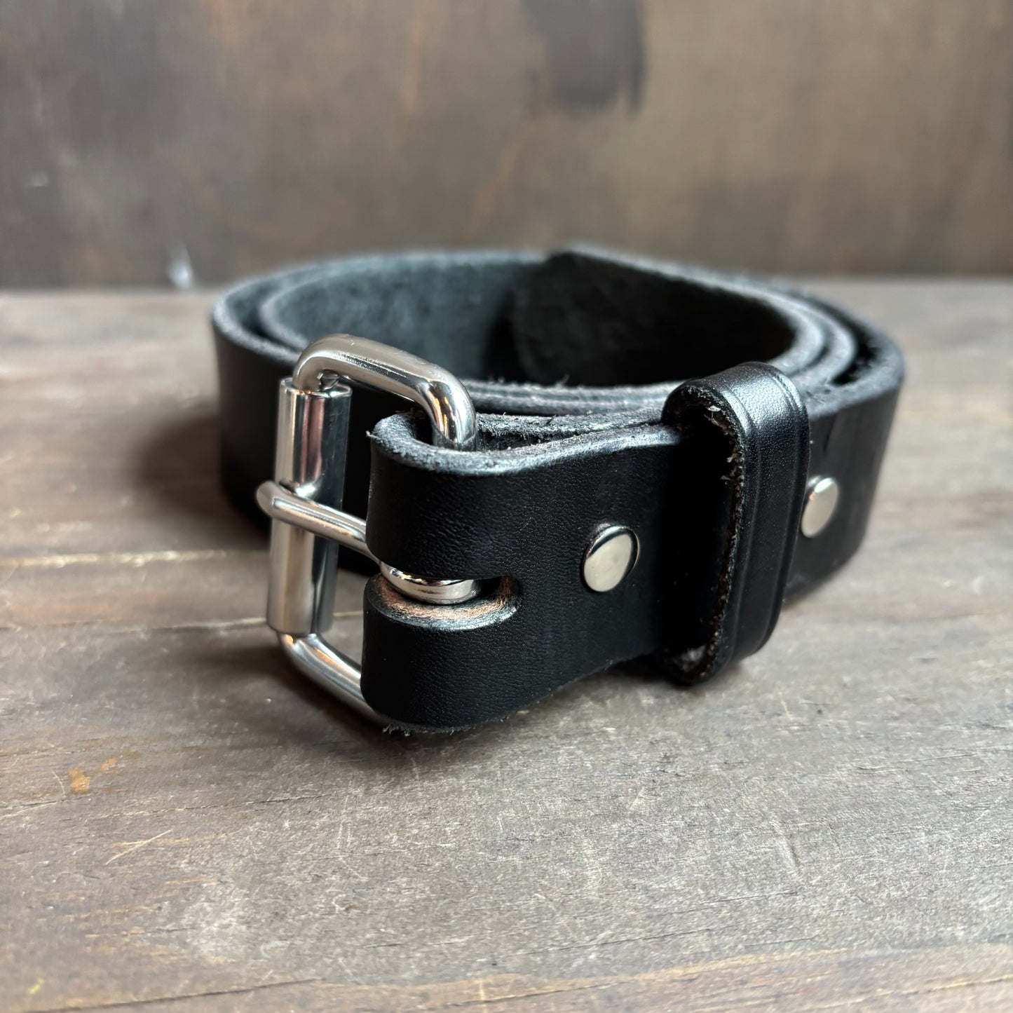 Black Leather Amish Made Belt