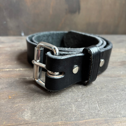 Black Leather Amish Made Belt