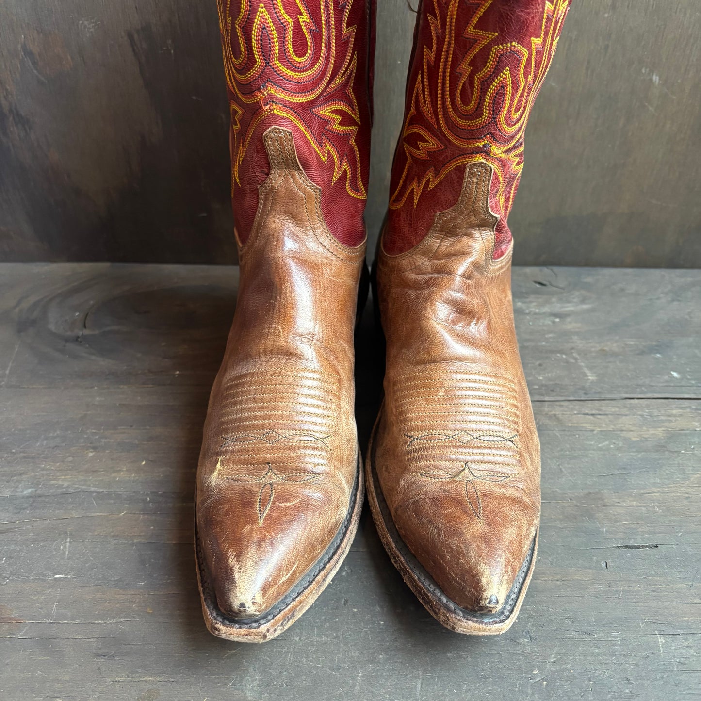 Two-Tone Leather Boots