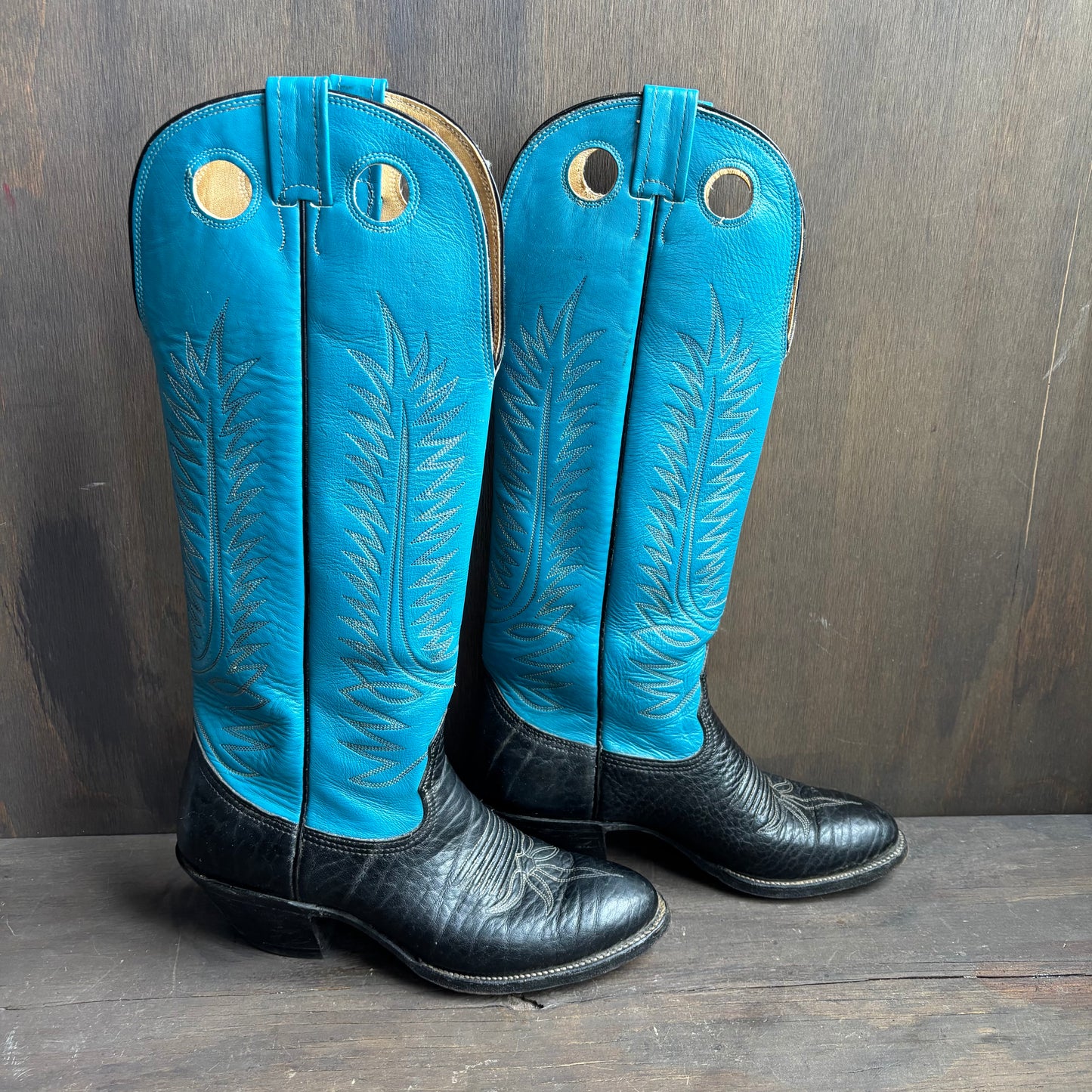 Nocona Tall Teal Two-Tone Boots